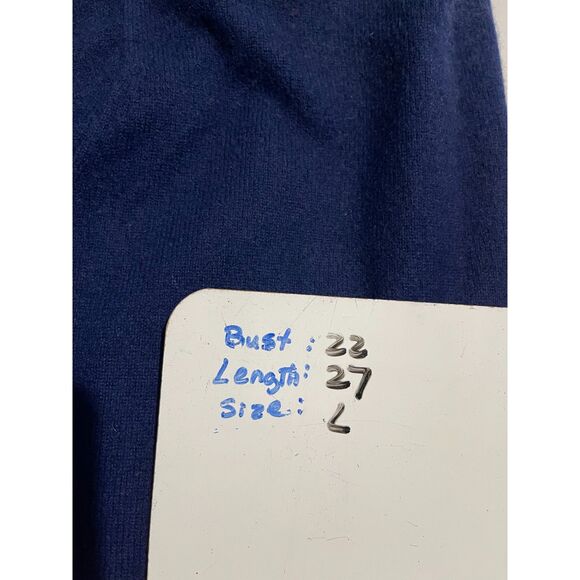 ST Michaels cashmere sweater britain made V neck navy blue winter preppy men 40 - Picture 3 of 3